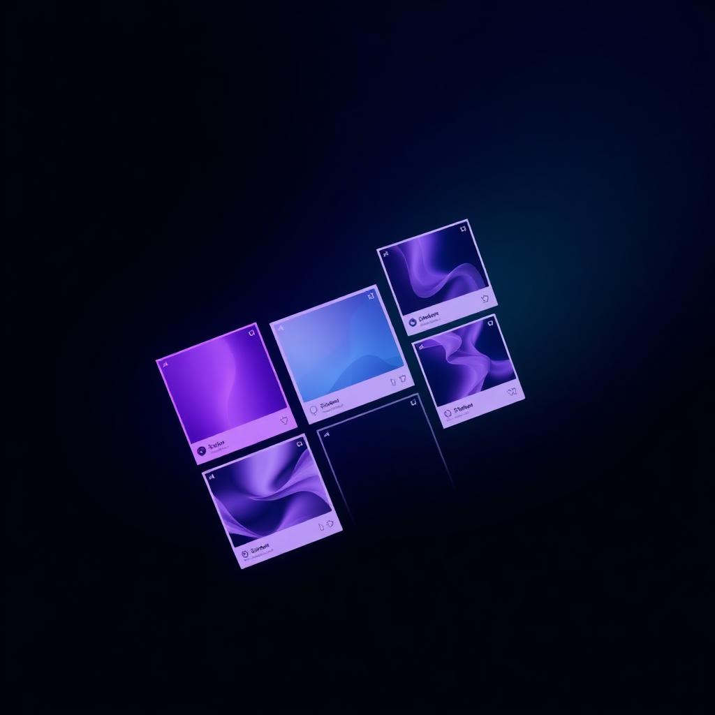 Abstract social media post grid