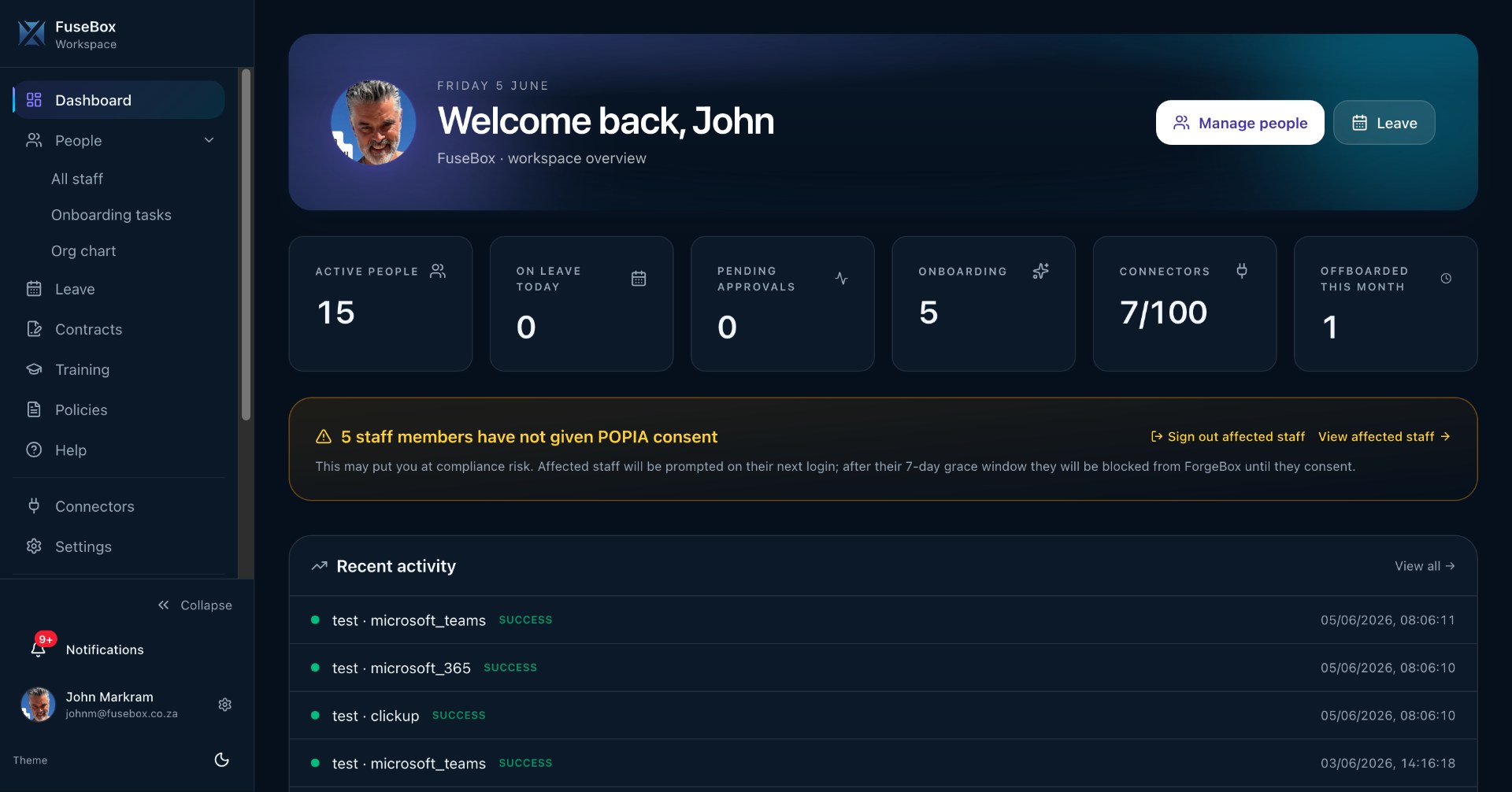 ForgeBox employee portal